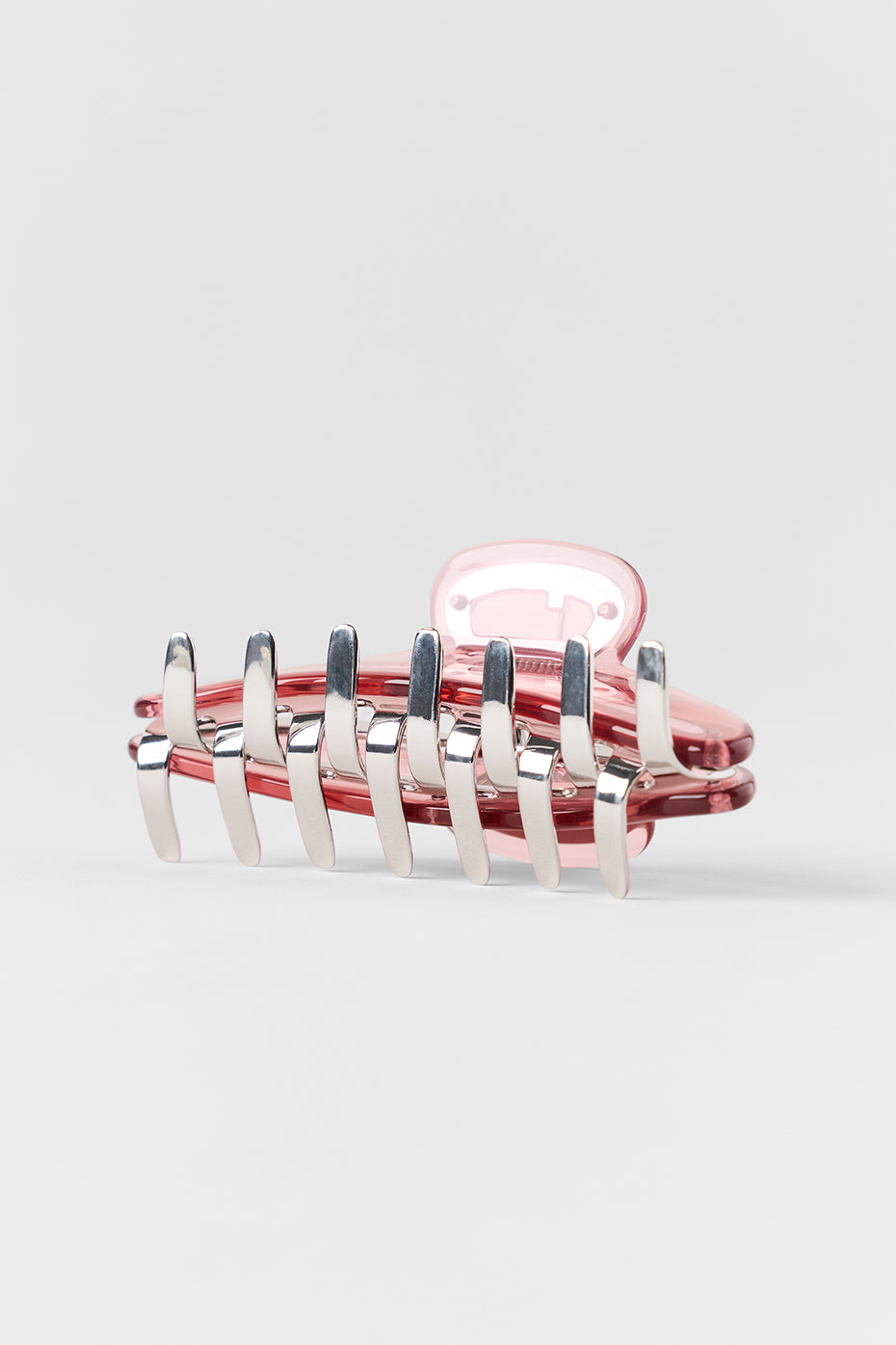 Acrylic Illusion Claw Clip - Vintage Pink/Chrome