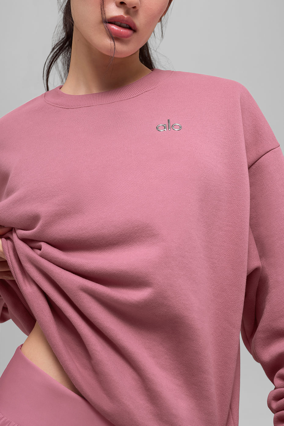 Accolade Crew Neck Pullover - Pink Wild Rose