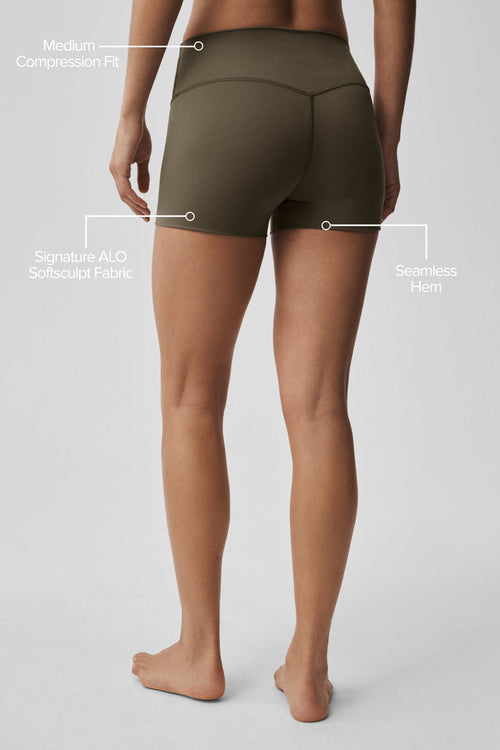3 ALO Softsculpt High-Waist Precision Short - Olive Tree